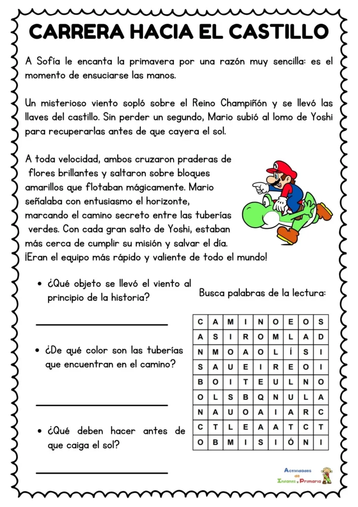 Lecturas Comprensivas Con Sopas De Letras Las Aventuras Super Mario Lecturas Comprensivas Con Sopas De Letras Las Aventuras Super Mario