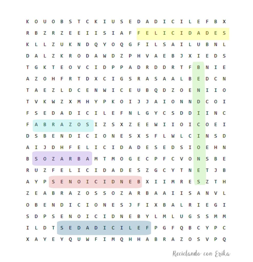 Papel De Regalo Con Sopa De Letras Papel De Regalo Con Sopa De Letras