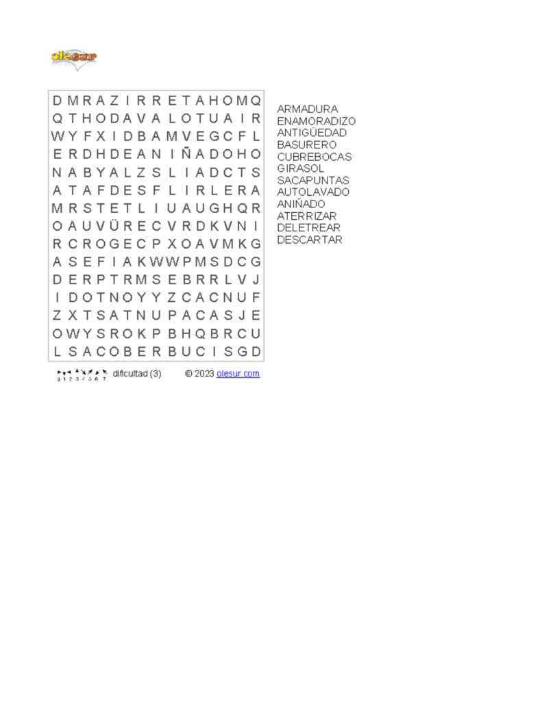 Sopa De Letras 39 Sopa De Letras 39