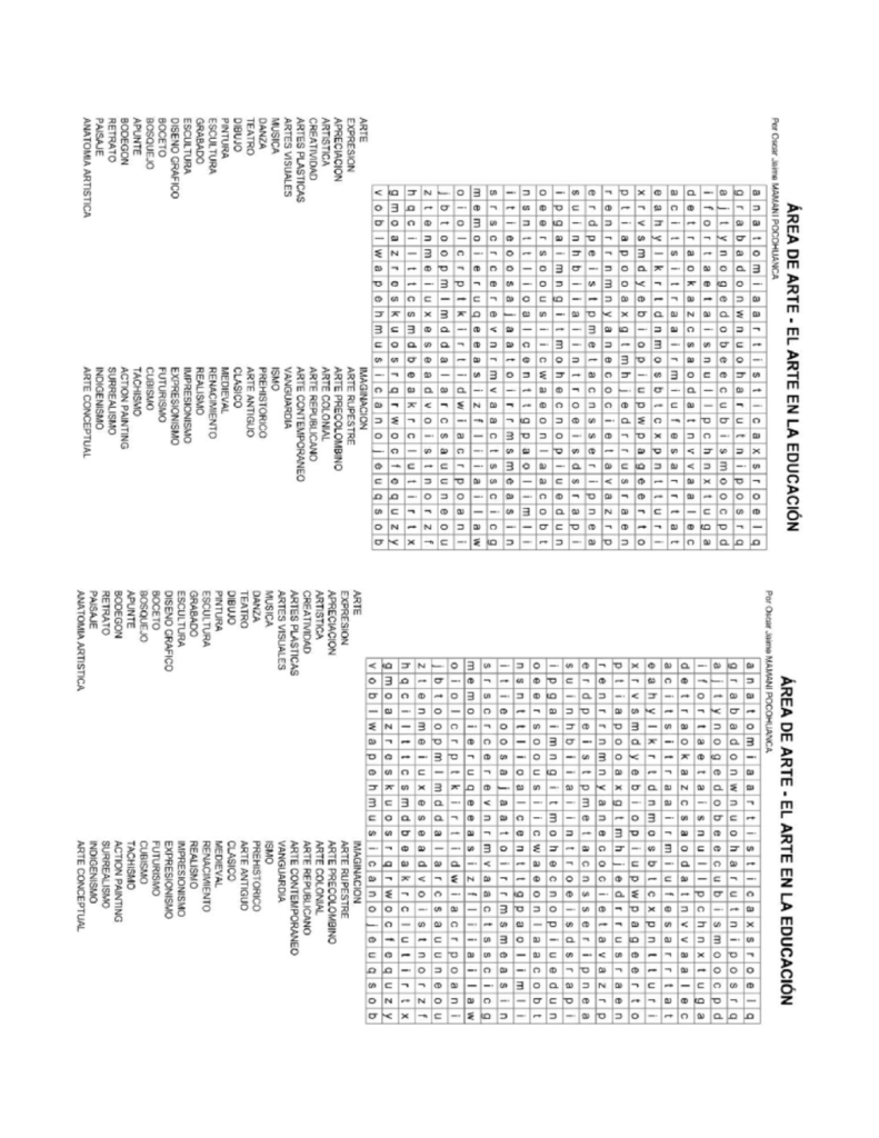 Sopa De Letras Apuntes De Arte En La Educacion Sopa De Letras Apuntes De Arte En La Educacion