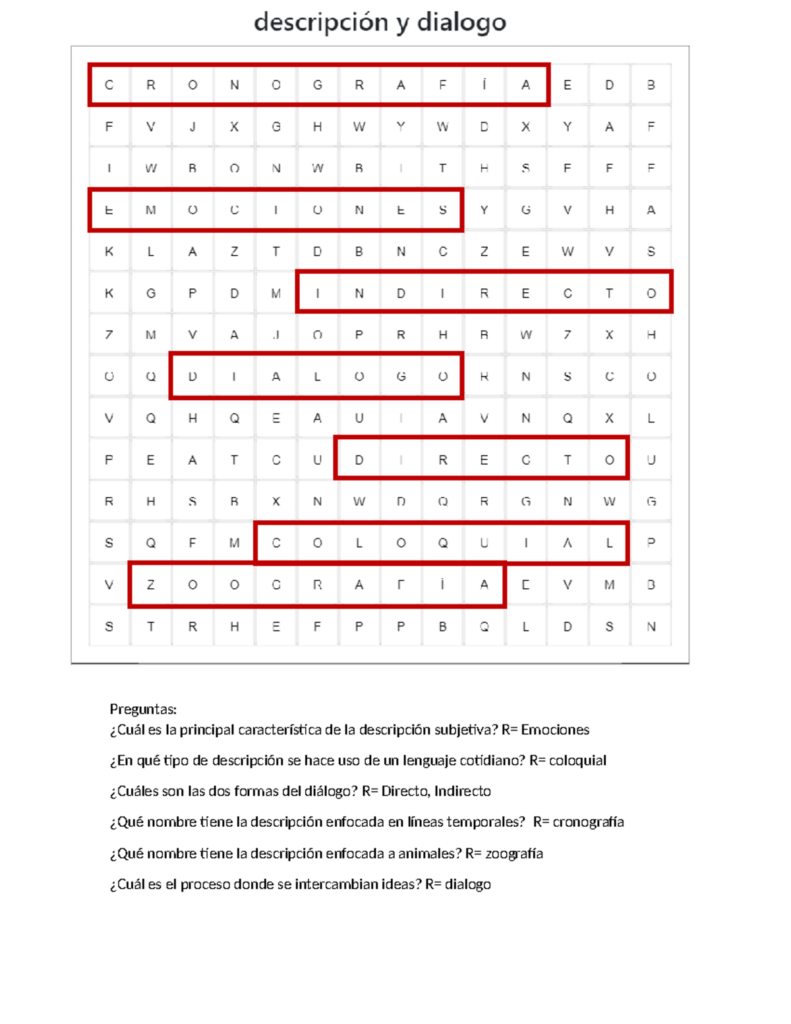 Sopa De Letras Con Respuestas Sopa De Letras Con Respuestas