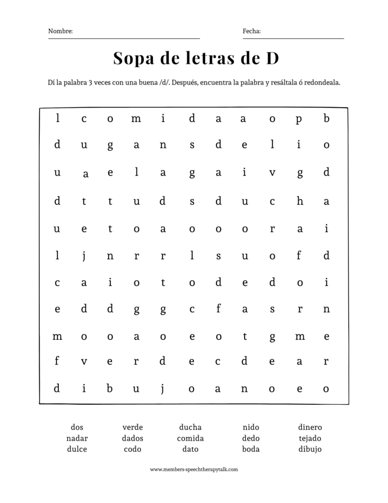 Sopa De Letras D