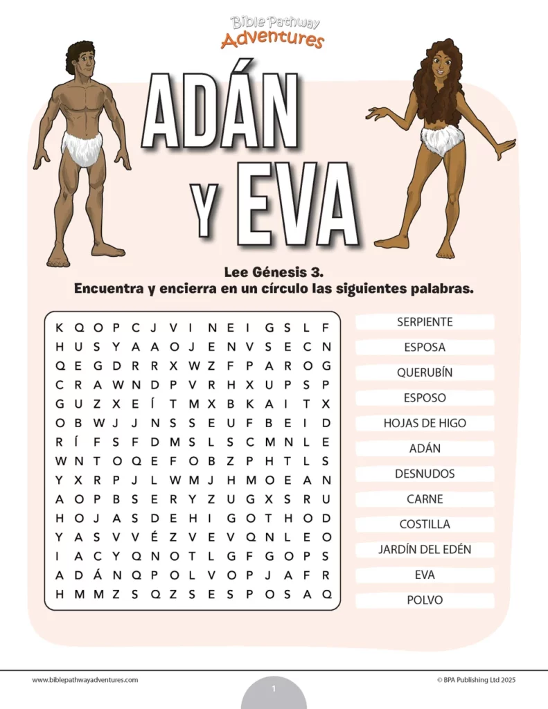 Sopa De Letras De Adan Y Eva Sopa De Letras De Adan Y Eva