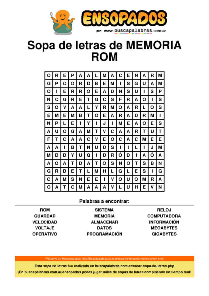 Sopa De Letras De Memoria Rom Sopa De Letras De Memoria Rom