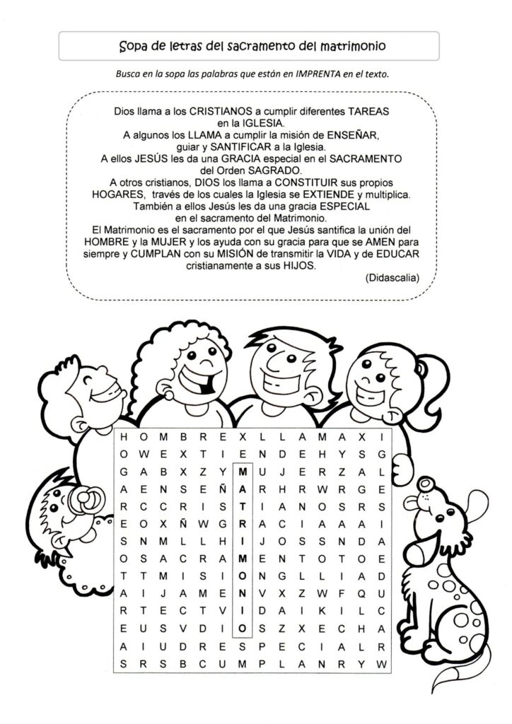 Sopa De Letras Del Sacramento Del