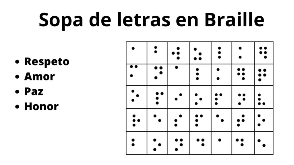 Sopa De Letras En Braille Sopa De Letras En Braille