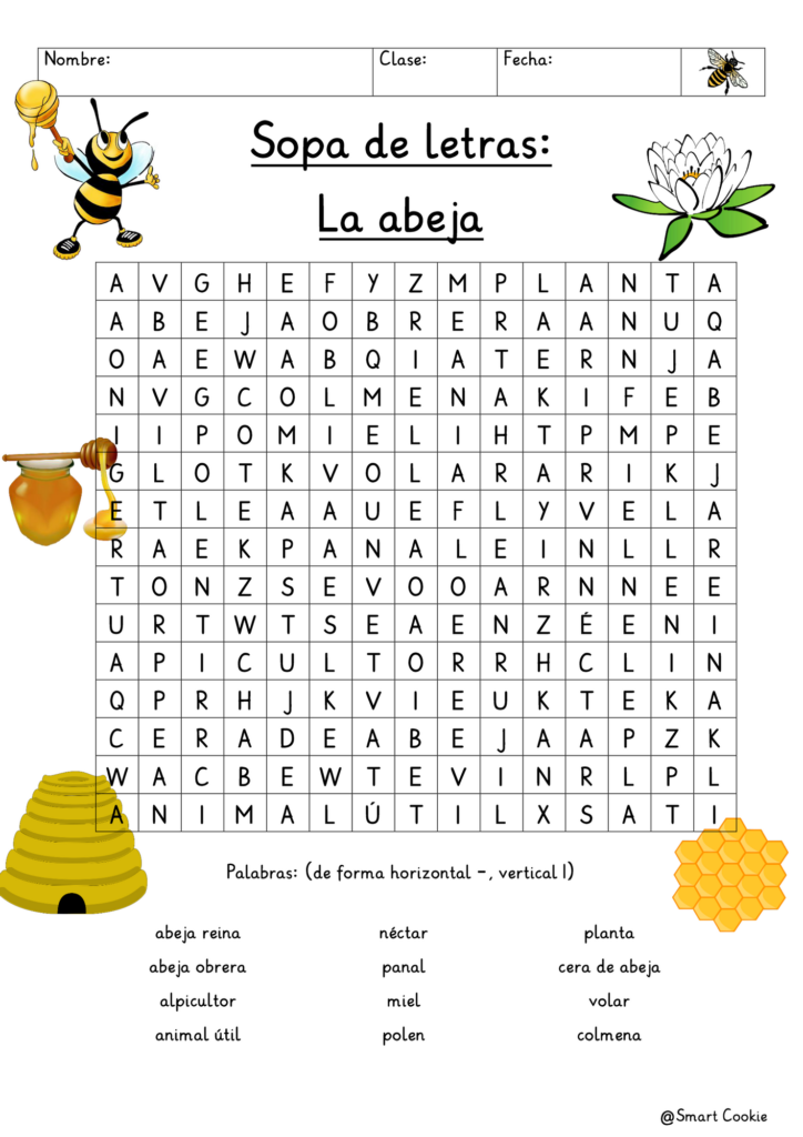 Sopa De Letras La Abeja Terminos Basicos Espanol 1 Sopa De Letras La Abeja Terminos Basicos Espanol 1