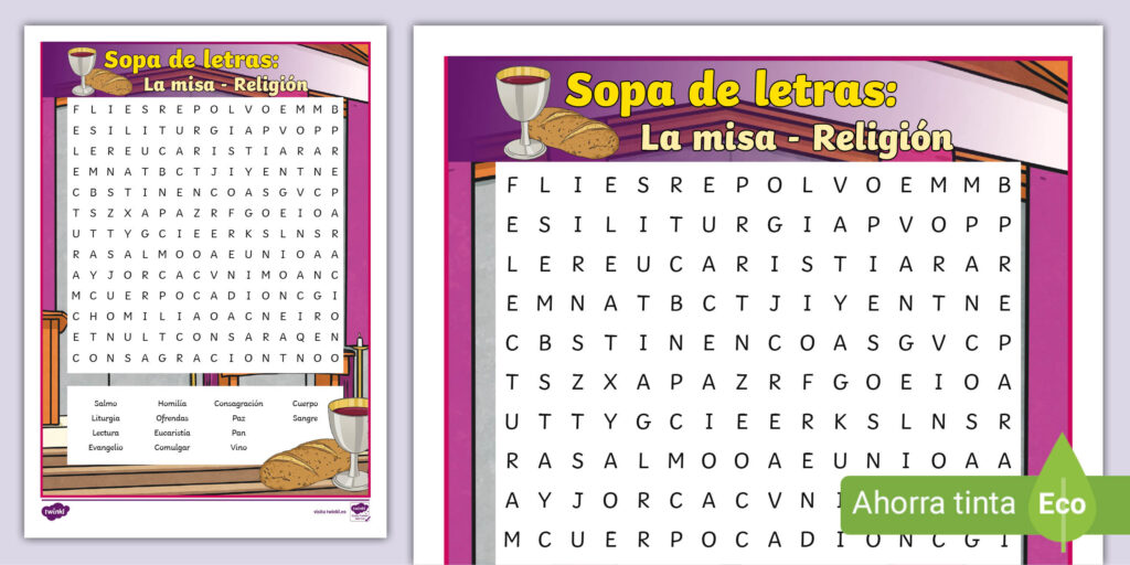 Sopa De Letras La Misa Religion Es Re 1643789891