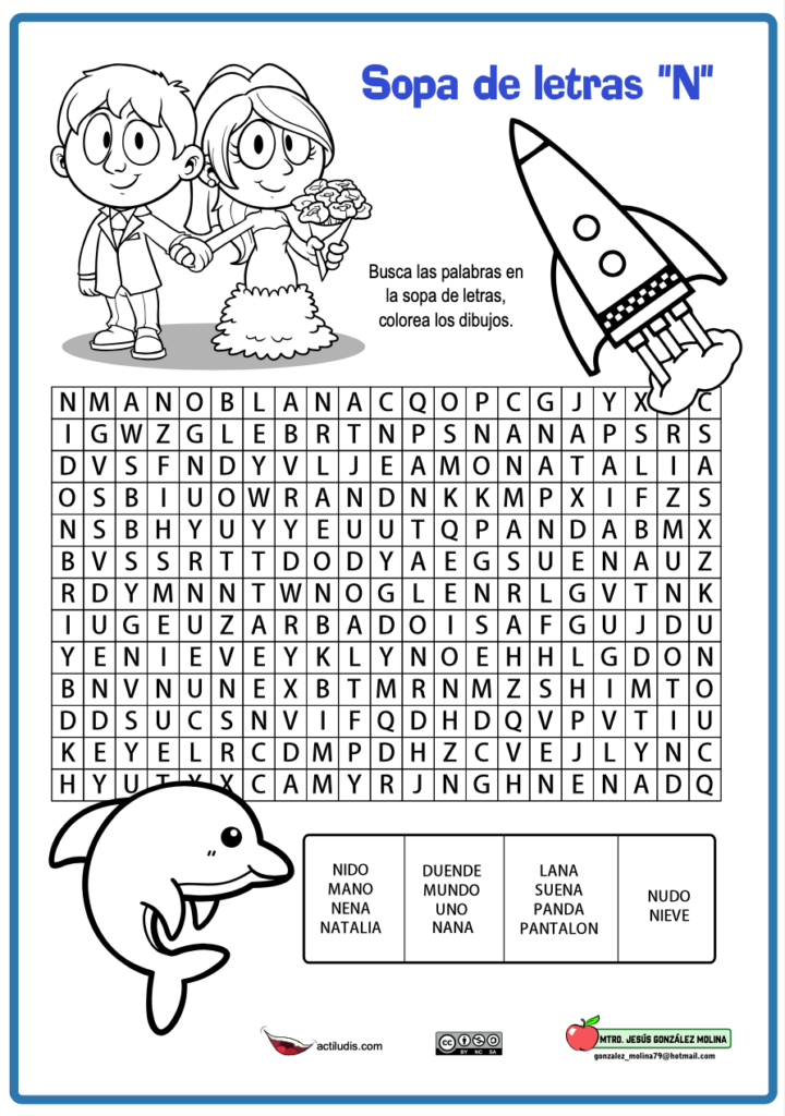 Sopa De Letras Letra N Sopa De Letras Letra N