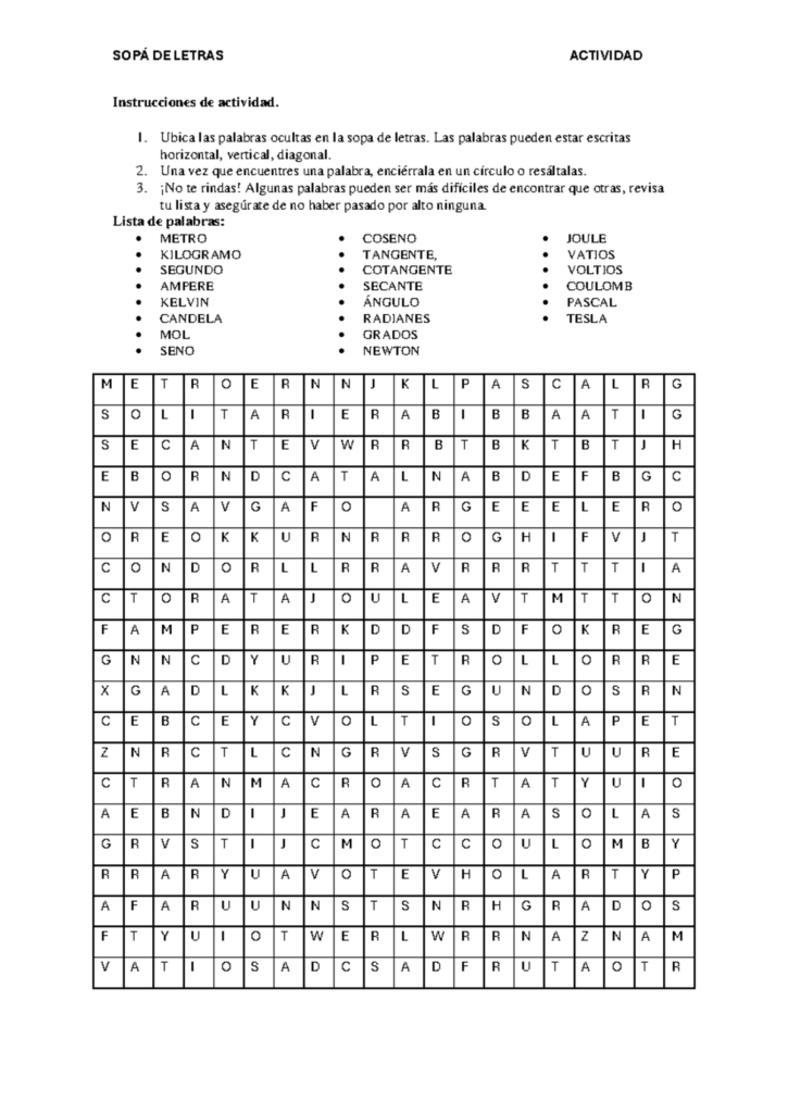Sopa De Letras Matematicas Sopa De Letras Matematicas
