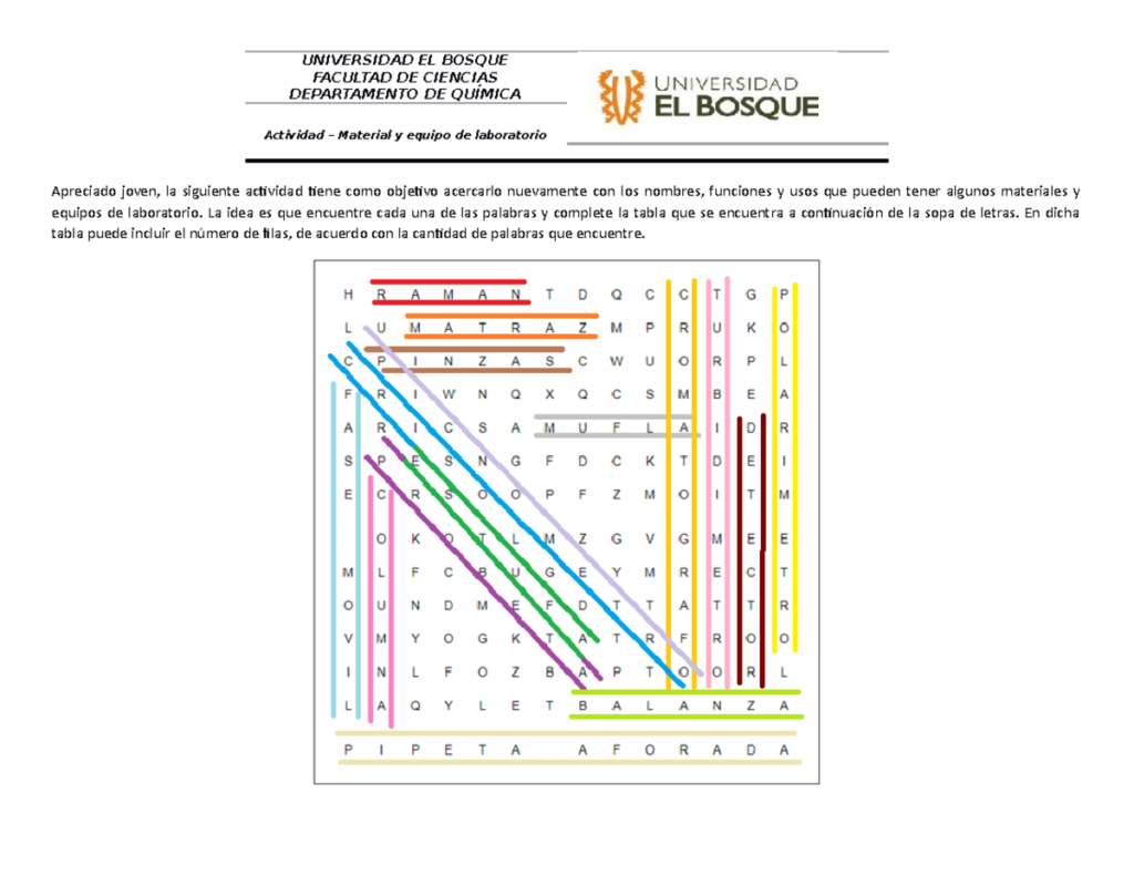 Sopa De Letras Material Y Equipo De Laboratorio Sopa De Letras Material Y Equipo De Laboratorio
