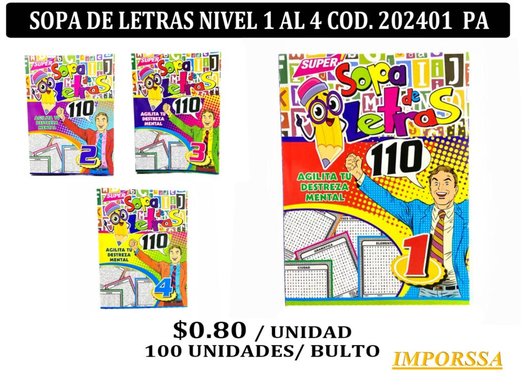 Sopa De Letras Nivel 1 Al 4 Cod 202401 Pa