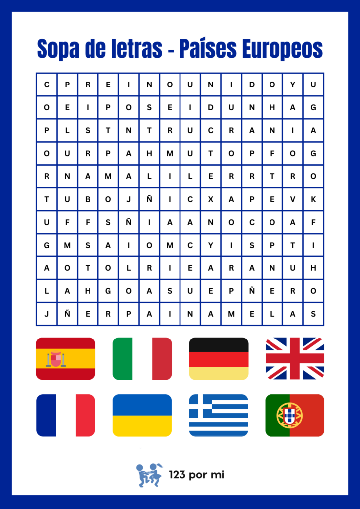 Sopa De Letras Paises Europeos Sopa De Letras Paises Europeos