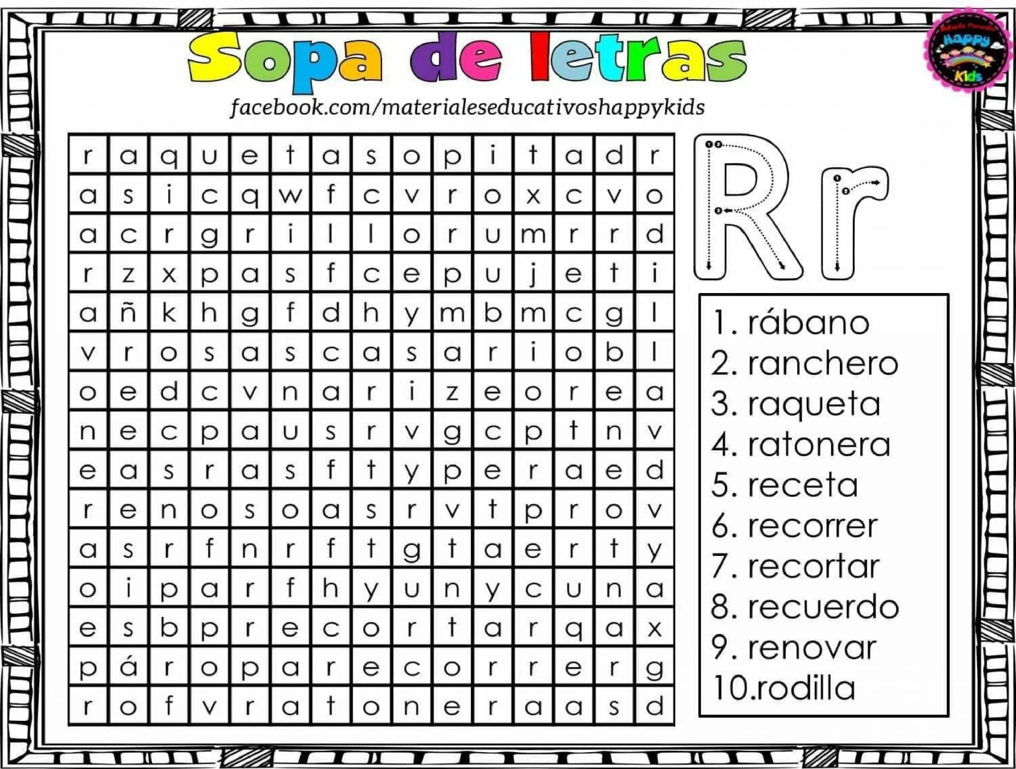 Sopa De Letras Para Trabajar Las Letras Del Abecedario