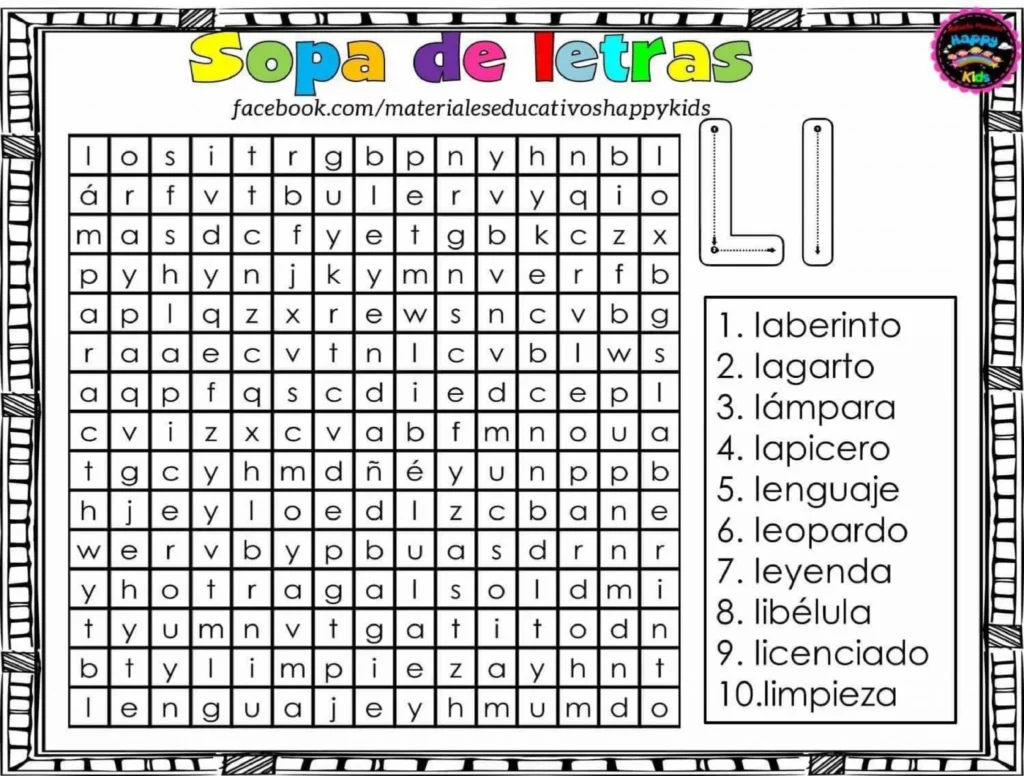 Sopa De Letras Para Trabajar Las Letras Del Abecedario