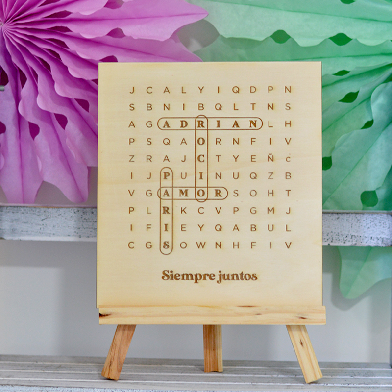 Sopa De Letras Personalizada Madera