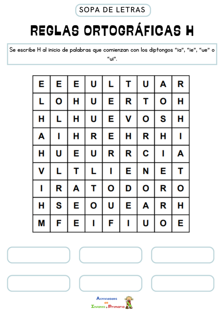 Sopa De Letras Reglas Ortograficas Letra H Sopa De Letras Reglas Ortograficas Letra H