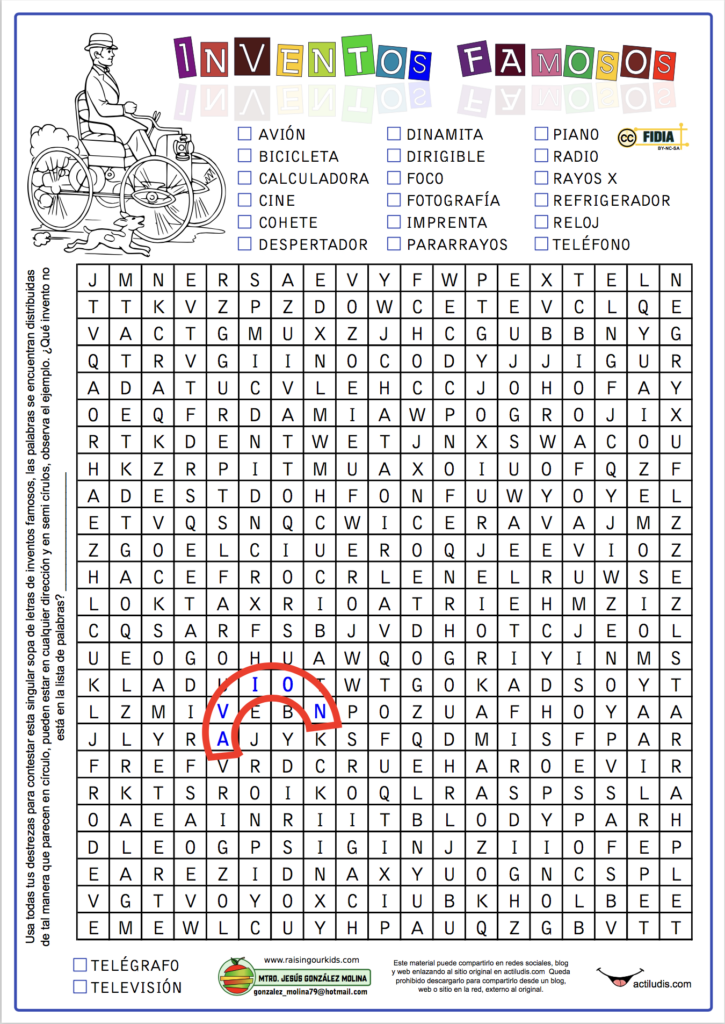 Sopa Letras Circular Inventos Sopa Letras Circular Inventos
