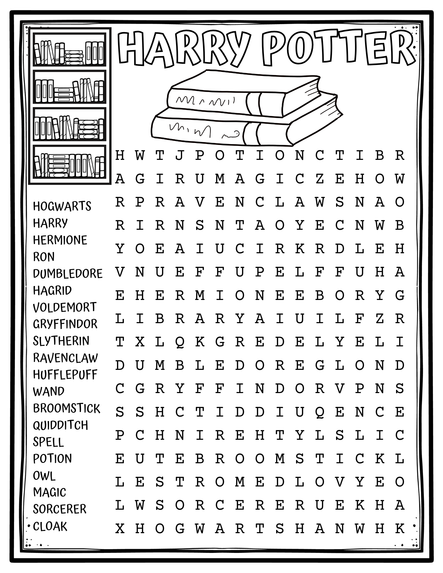 Sopas De Letras Harry Potter