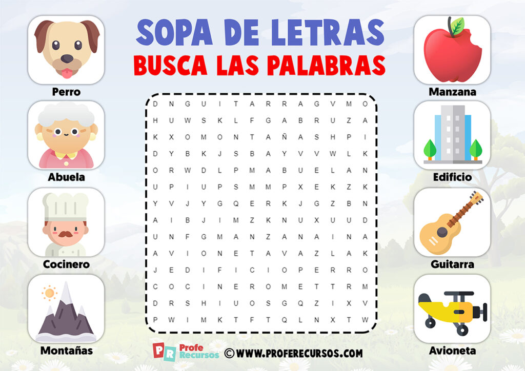 Sopas De Letras Para Ninos