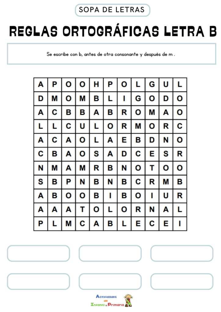 Sopas De Letras Reglas Ortograficas Letra B Sopas De Letras Reglas Ortograficas Letra B